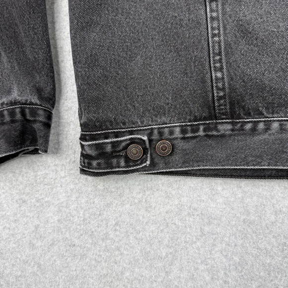 Vintage Levis Jacket Mens Large Black Faded Trucker Denim Type 3 Jean 70507 - Picture 10 of 16